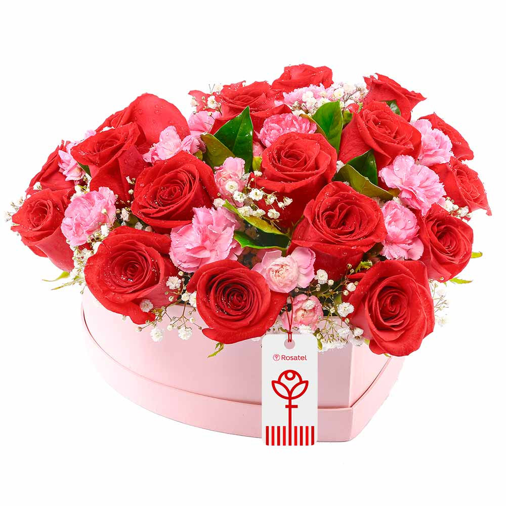Arreglo Corazón Rosas y Flores Rosatel