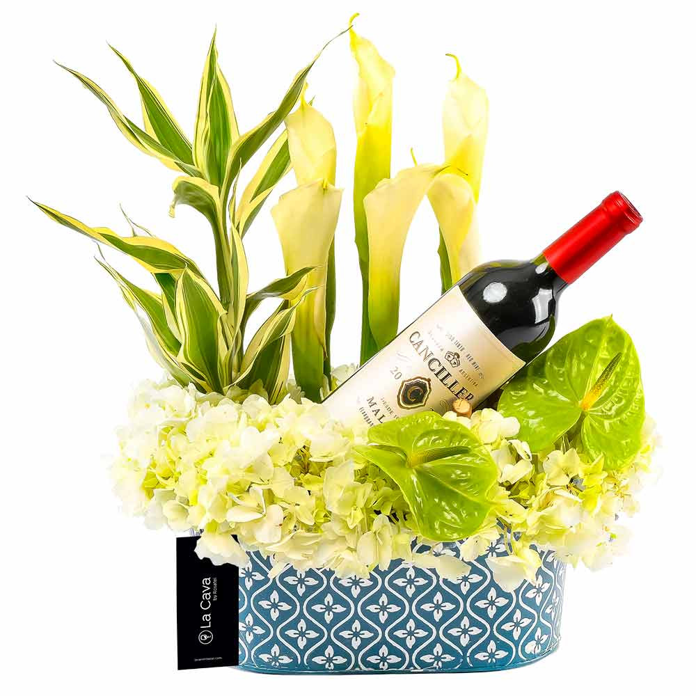 Arreglo Flores Canciller Malbec Rosatel