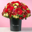 Sombrerera Negra Grande con Flores Rojas Rosatel