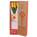 Caja Natural con 6 Tulipanes Amarillos Rosatel