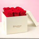 Sombrerera Cuadrada Rosas Preservadas Rosatel