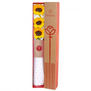 Caja Natural con 3 Girasoles