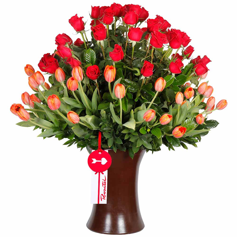 Arreglo Kero Rosas y Tulipanes Rosatel