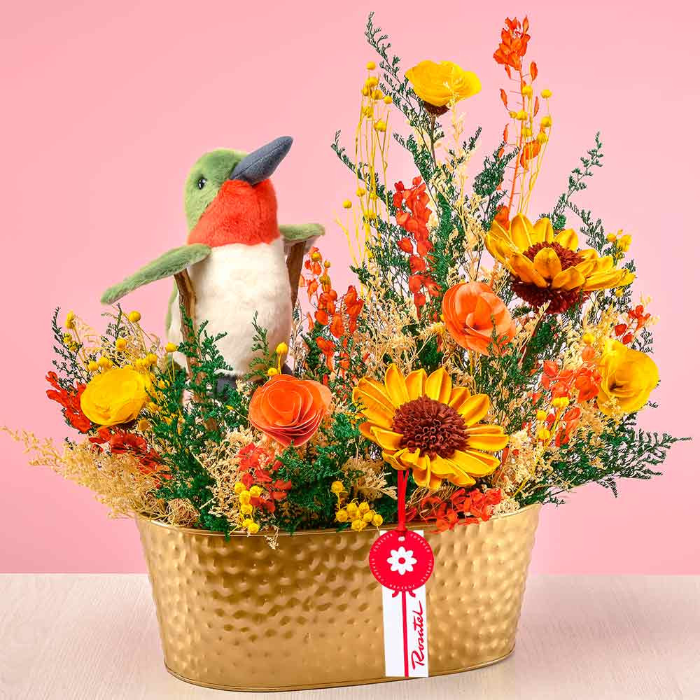 Arreglo floral colibrí Rosatel