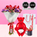 Rosas de amor en ramo de Flores Peluche y Chocolates Rosatel