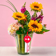 Arreglo Girasoles y Hortensia
