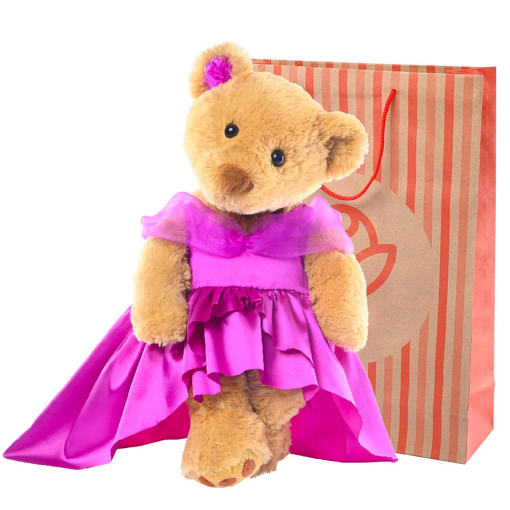Peluche Huguette Vestido Fucsia en Bolsa Rosatel
