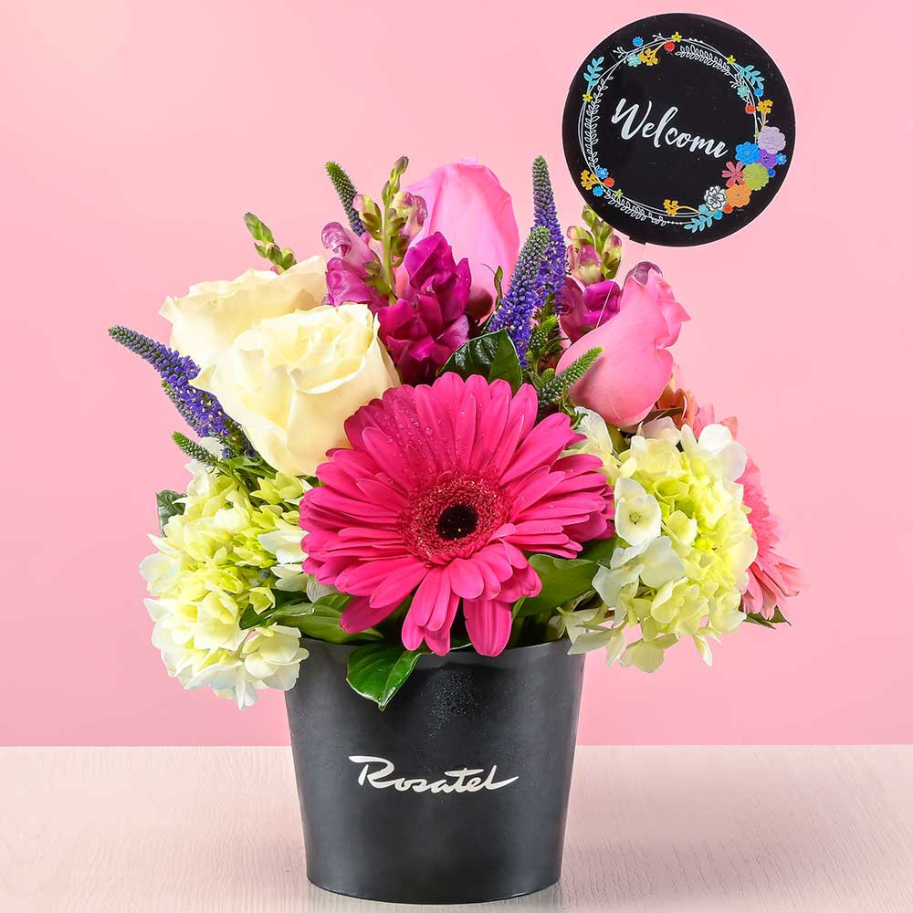 Mini arreglo floral encanto floral welcome Rosatel