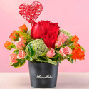Mini arreglo floral susurro de rosas corazón Rosatel