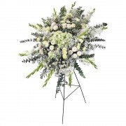 Lágrima c/ Trípode con Gladiolos, Hortensias, Clavelinos y Flores Varias