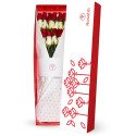 Caja blanca con 24 Rosas Rojas y Cremas Rosatel