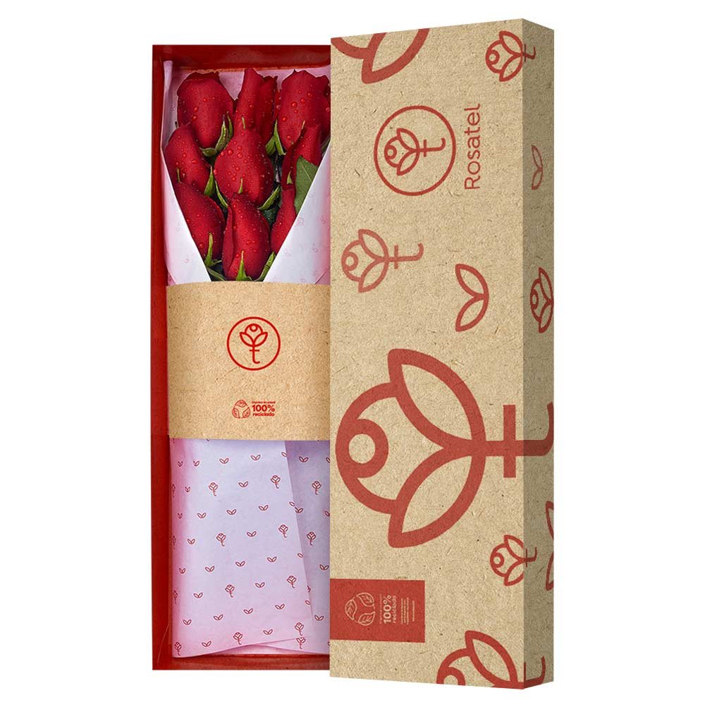 Caja 3R Natural con 9 Rosas Rosatel