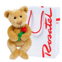 Peluche Hugo con rosa en bolsa Rosatel
