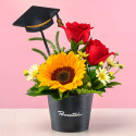 Mini arreglo de flores graduación Rosatel