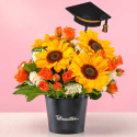 Mini arreglo floral sunshine graduación